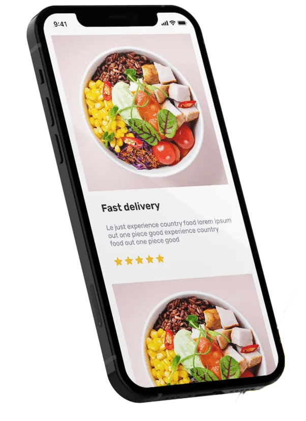 Food delivery mobile app interface